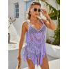 image:imageEkouaer Beach Swimsuit Cover Up Women Crochet Bikini Coverups Summer Pool Swimwear Tassel DressLavender