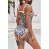 image:imageEkouaer Beach Swimsuit Cover Up Women Crochet Bikini Coverups Summer Pool Swimwear Tassel DressMulticolor Blue Orange