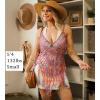 image:imageEkouaer Beach Swimsuit Cover Up Women Crochet Bikini Coverups Summer Pool Swimwear Tassel DressMulticolor Blue Red