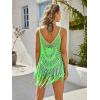 image:imageEkouaer Beach Swimsuit Cover Up Women Crochet Bikini Coverups Summer Pool Swimwear Tassel DressNeon Green