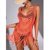 image:imageEkouaer Beach Swimsuit Cover Up Women Crochet Bikini Coverups Summer Pool Swimwear Tassel DressOrange