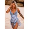 image:imageEkouaer Beach Swimsuit Cover Up Women Crochet Bikini Coverups Summer Pool Swimwear Tassel DressSky Blue