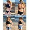 image:imageEkouaer High Neck Halter Bikini Top Floral Swimsuits Two Piece Bathing Suits Triangle Bottoms for Women Teen Juniors XSXXL1 Dark Black