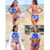 image:imageEkouaer High Neck Halter Bikini Top Floral Swimsuits Two Piece Bathing Suits Triangle Bottoms for Women Teen Juniors XSXXL2 Sky Blue