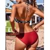 image:imageEkouaer High Neck Halter Bikini Top Floral Swimsuits Two Piece Bathing Suits Triangle Bottoms for Women Teen Juniors XSXXL3 Red Dot