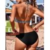 image:imageEkouaer High Neck Halter Bikini Top Floral Swimsuits Two Piece Bathing Suits Triangle Bottoms for Women Teen Juniors XSXXLBlack Tribal