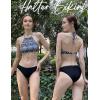 image:imageEkouaer High Neck Halter Bikini Top Floral Swimsuits Two Piece Bathing Suits Triangle Bottoms for Women Teen Juniors XSXXLBlack Tribal