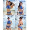 image:imageEkouaer High Neck Halter Bikini Top Floral Swimsuits Two Piece Bathing Suits Triangle Bottoms for Women Teen Juniors XSXXLGeometric Dark Blue