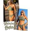 image:imageEkouaer High Neck Halter Bikini Top Floral Swimsuits Two Piece Bathing Suits Triangle Bottoms for Women Teen Juniors XSXXLGreen