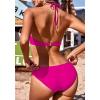 image:imageEkouaer High Neck Halter Bikini Top Floral Swimsuits Two Piece Bathing Suits Triangle Bottoms for Women Teen Juniors XSXXLHot Pink