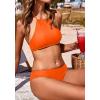 image:imageEkouaer High Neck Halter Bikini Top Floral Swimsuits Two Piece Bathing Suits Triangle Bottoms for Women Teen Juniors XSXXLOrange