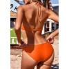image:imageEkouaer High Neck Halter Bikini Top Floral Swimsuits Two Piece Bathing Suits Triangle Bottoms for Women Teen Juniors XSXXLOrange