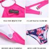 image:imageEkouaer High Neck Halter Bikini Top Floral Swimsuits Two Piece Bathing Suits Triangle Bottoms for Women Teen Juniors XSXXLPink Floral