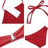 image:imageEkouaer High Neck Halter Bikini Top Floral Swimsuits Two Piece Bathing Suits Triangle Bottoms for Women Teen Juniors XSXXLRed