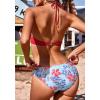 image:imageEkouaer High Neck Halter Bikini Top Floral Swimsuits Two Piece Bathing Suits Triangle Bottoms for Women Teen Juniors XSXXLRed Floral
