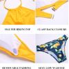 image:imageEkouaer High Neck Halter Bikini Top Floral Swimsuits Two Piece Bathing Suits Triangle Bottoms for Women Teen Juniors XSXXLYellow Lemon