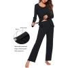 image:imageEkouaer Maternity Nursing Pajama Set Long Sleeve Top amp Pants with Pockets Breastfeeding Sleepwear Double Layer PregnancyA Black