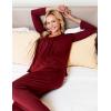 image:imageEkouaer Maternity Nursing Pajama Set Long Sleeve Top amp Pants with Pockets Breastfeeding Sleepwear Double Layer PregnancyA Wine Red