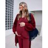 image:imageEkouaer Maternity Nursing Pajama Set Long Sleeve Top amp Pants with Pockets Breastfeeding Sleepwear Double Layer PregnancyA Wine Red