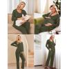 image:imageEkouaer Maternity Nursing Pajama Set Long Sleeve Top amp Pants with Pockets Breastfeeding Sleepwear Double Layer PregnancyArmy Green