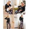 image:imageEkouaer Maternity Nursing Pajama Set Long Sleeve Top amp Pants with Pockets Breastfeeding Sleepwear Double Layer PregnancyBlack Floral
