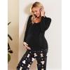 image:imageEkouaer Maternity Nursing Pajama Set Long Sleeve Top amp Pants with Pockets Breastfeeding Sleepwear Double Layer PregnancyBlack Star Beer