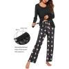 image:imageEkouaer Maternity Nursing Pajama Set Long Sleeve Top amp Pants with Pockets Breastfeeding Sleepwear Double Layer PregnancyBlack Star Beer