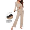 image:imageEkouaer Maternity Nursing Pajama Set Long Sleeve Top amp Pants with Pockets Breastfeeding Sleepwear Double Layer PregnancyKhaki