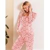 image:imageEkouaer Maternity Nursing Pajama Set Long Sleeve Top amp Pants with Pockets Breastfeeding Sleepwear Double Layer PregnancyLeopard Pink