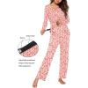 image:imageEkouaer Maternity Nursing Pajama Set Long Sleeve Top amp Pants with Pockets Breastfeeding Sleepwear Double Layer PregnancyLeopard Pink