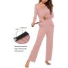 image:imageEkouaer Maternity Nursing Pajama Set Long Sleeve Top amp Pants with Pockets Breastfeeding Sleepwear Double Layer PregnancyMisty Pink