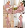 image:imageEkouaer Maternity Nursing Pajama Set Long Sleeve Top amp Pants with Pockets Breastfeeding Sleepwear Double Layer PregnancyMisty Pink