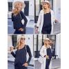 image:imageEkouaer Maternity Nursing Pajama Set Long Sleeve Top amp Pants with Pockets Breastfeeding Sleepwear Double Layer PregnancyNavy Blue