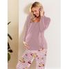 image:imageEkouaer Maternity Nursing Pajama Set Long Sleeve Top amp Pants with Pockets Breastfeeding Sleepwear Double Layer PregnancyPink Beer Stripe