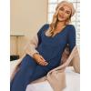 image:imageEkouaer Maternity Nursing Pajama Sets Labor Delivery Pjs Long Sleeve Breastfeeding Pajamas Pregnancy Sleepwear SetBlue