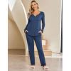 image:imageEkouaer Maternity Nursing Pajama Sets Labor Delivery Pjs Long Sleeve Breastfeeding Pajamas Pregnancy Sleepwear SetBlue