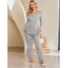 image:imageEkouaer Maternity Nursing Pajama Sets Labor Delivery Pjs Long Sleeve Breastfeeding Pajamas Pregnancy Sleepwear SetHeather Grey