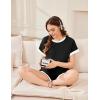 image:imageEkouaer Maternity Pajamas 2 Piece Outfits Waffle Knit Short Sleeve Tops and Shorts Loungewear Set Pregnancy ClothesBlack