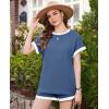 image:imageEkouaer Maternity Pajamas 2 Piece Outfits Waffle Knit Short Sleeve Tops and Shorts Loungewear Set Pregnancy ClothesBlue