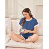 image:imageEkouaer Maternity Pajamas 2 Piece Outfits Waffle Knit Short Sleeve Tops and Shorts Loungewear Set Pregnancy ClothesBlue