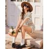 image:imageEkouaer Maternity Pajamas 2 Piece Outfits Waffle Knit Short Sleeve Tops and Shorts Loungewear Set Pregnancy ClothesBrown Stripes