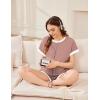 image:imageEkouaer Maternity Pajamas 2 Piece Outfits Waffle Knit Short Sleeve Tops and Shorts Loungewear Set Pregnancy ClothesDirty Pink