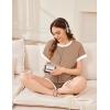 image:imageEkouaer Maternity Pajamas 2 Piece Outfits Waffle Knit Short Sleeve Tops and Shorts Loungewear Set Pregnancy ClothesLight Khaki
