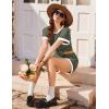 image:imageEkouaer Maternity Pajamas 2 Piece Outfits Waffle Knit Short Sleeve Tops and Shorts Loungewear Set Pregnancy ClothesOlive Green