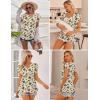 image:imageEkouaer Maternity Shirts 3 Packs Flying Short Sleeve Nursing Tops Pregnancy ClothesBlackbrownfloral Beige3pcs