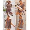 image:imageEkouaer Maternity Shirts 3 Packs Flying Short Sleeve Nursing Tops Pregnancy ClothesBlackbrownfloral Beige3pcs