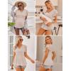 image:imageEkouaer Maternity Shirts 3 Packs Flying Short Sleeve Nursing Tops Pregnancy ClothesBlackdark Army Greenbeige3pcs