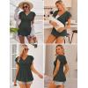 image:imageEkouaer Maternity Shirts 3 Packs Flying Short Sleeve Nursing Tops Pregnancy ClothesBlackdark Army Greenbeige3pcs
