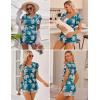 image:imageEkouaer Maternity Shirts 3 Packs Flying Short Sleeve Nursing Tops Pregnancy ClothesBlackfloral Tealgrey3pcs