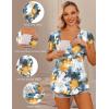 image:imageEkouaer Maternity Shirts 3 Packs Flying Short Sleeve Nursing Tops Pregnancy ClothesBlackgreyfloral White3pcs